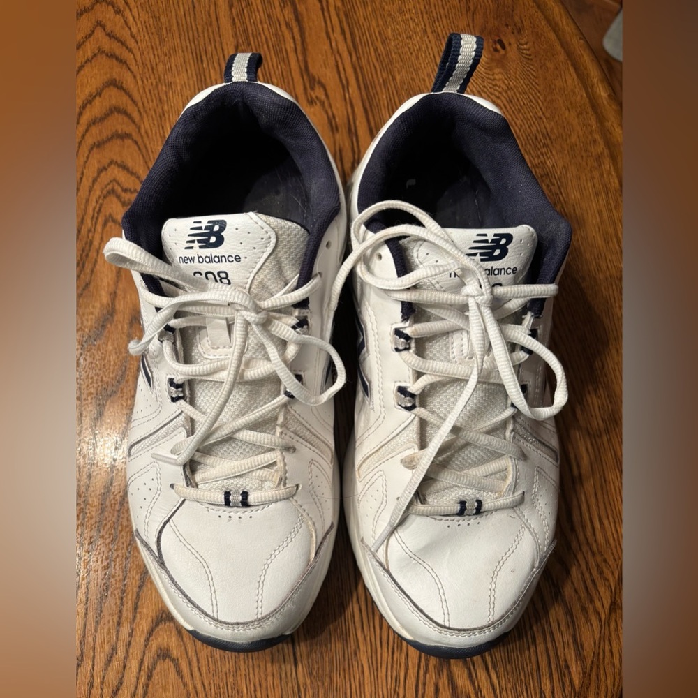 Men’s New Balance 608 White Sneakers, size 9 1/2 EEEE (extra wide). EUC.